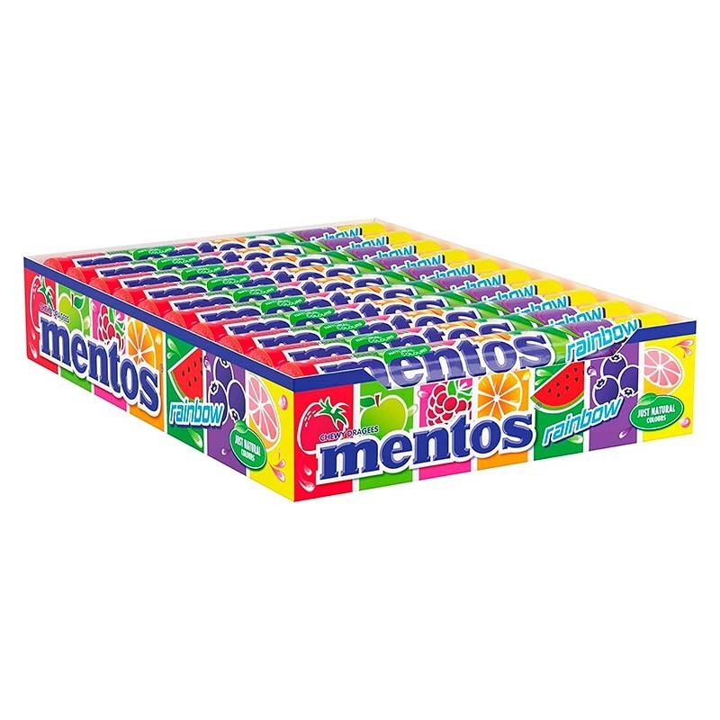 Caja Mentos Fruit 20 Botes x 38 gr cada uno Caja Mentos Fruit 20 Botes x 38 gr cada uno