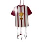 Piñata camiseta de fútbol roja y blanca