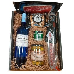 Lote gourmet con vino semidulce