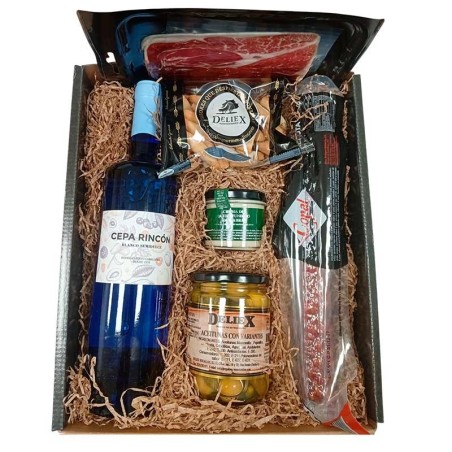 Lote gourmet con vino semidulce