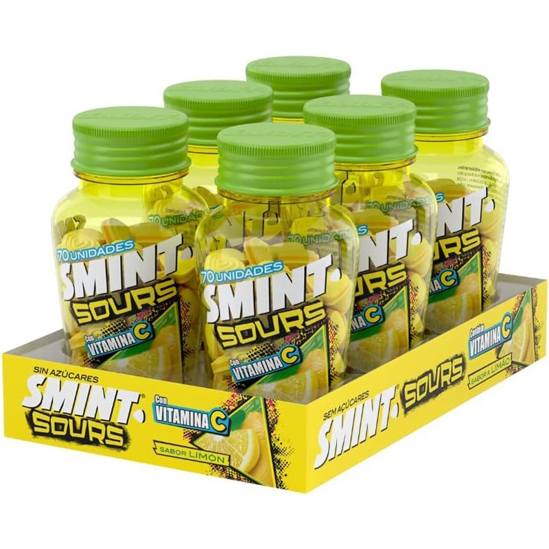 Smint Sours Limón Sin Azúcar - 6 unidades de 49 gr