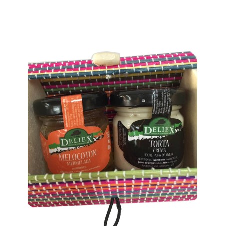 Mini mermelada y crema de queso con baúl para eventos