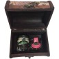 Baúl estampado con miniatura de quesito de oveja y miniatura de mermelada de frambuesa para regalo