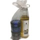 Combinación aceite de oliva virgen extra y mermeladas miniatura de cereza y arándanos para invitados