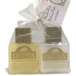 Acondicionador para el cabello y champú con bolsa de organza
