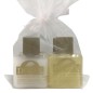 Bolsa de organza con gel, champú, body milk y colonia para hoteles Bolsa de organza con gel, champú, body milk y colonia para hoteles