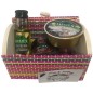 Baúl de colores con mermelada de cereza, AOVE y paté Baúl de colores con mermelada de cereza, AOVE y paté