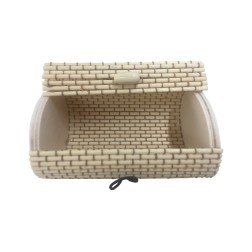Baúl mimbre ovalado beige para empresa