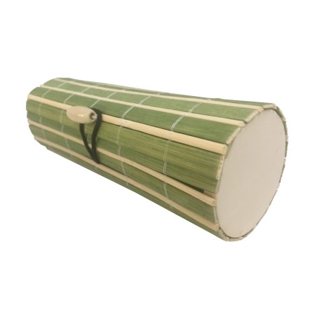 Baúl de madera mimbre beige-verde largo empresa