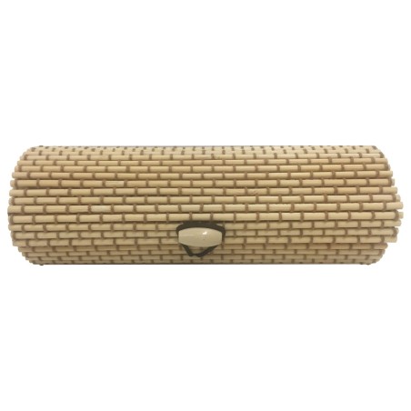 Baúl de madera mimbre alargado para regalar