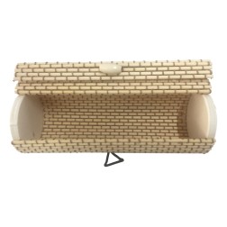 Baúl de madera mimbre alargado para regalar