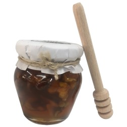Tarro miel con nueces y palito catador para empresas