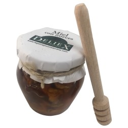 Tarro miel con nueces y palito catador para empresas