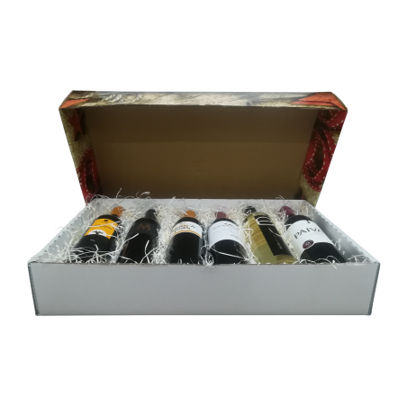 Cesta regalo empresa con 6 botellas de vino