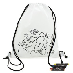 Mochila de cuerdas con ceras para colorear