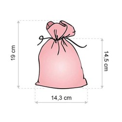Saco de lino beige 15 x 20 cm