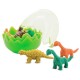 Detalle huevo con gomas de borrar dinosaurios