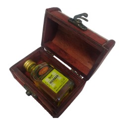 Baúl mapa con licor hiebas 5 cl para invitados