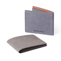 Cartera Gris acabada en Piel