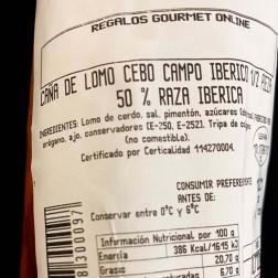 Lomo Ibérico al pimentón envasado al vacío media pieza 