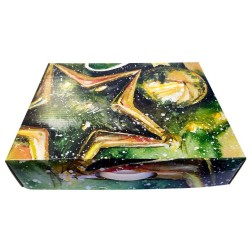Caja de regalo de empresa grande con motivos navideños