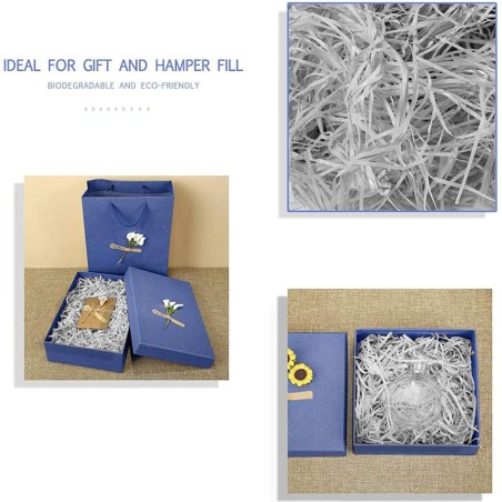 Virutas de papel para rellenar regalos 1 KG color gris