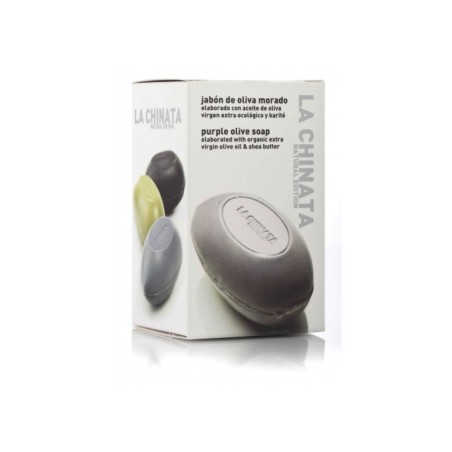 Comprar jabon de oliva morado en forma de aceituna con karité barato