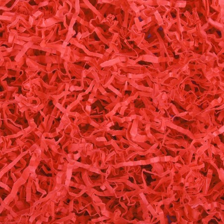 Virutas de papel para rellenar regalos 1 KG color rojo