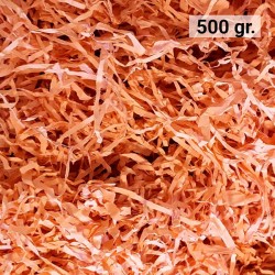 Virutas de papel para rellenar regalos 500 gr. color naranja