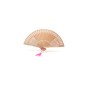 Abanico calado madera Con cinta pompom Abanico calado madera Con cinta pompom