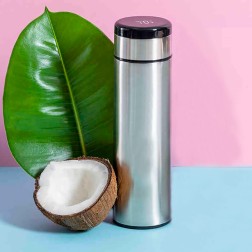 Termo con Infusor y Medidor de Temperatura Color Plata