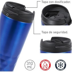 Vaso Termo de aislante para llevar en color Azul