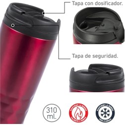 Vaso Termo  aislante para llevar en color Rojo