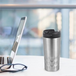 Vaso Termo  aislante para llevar en color Plateado