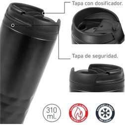 Vaso Termo  aislante para llevar en color Negro