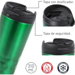 Vaso Termo  aislante para llevar en color Verde