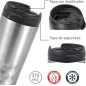 Lote con termo y vasos térmico plateados para llevar Lote con termo y vasos térmico plateados para llevar