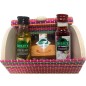 Pack de mermelada, aceite y vinagre con baúl. Pack de mermelada, aceite y vinagre con baúl.