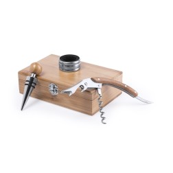 Cajita de madera con set de vinos