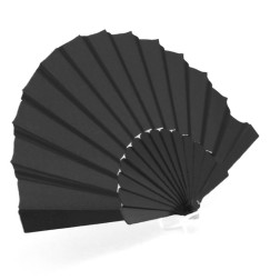 Abanico de tela Negro