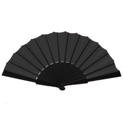 Abanico de tela Negro