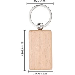 Llavero con plaquita rectangular de madera