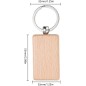 Llavero con plaquita rectangular de madera Llavero con plaquita rectangular de madera