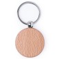 Llavero con plaquita circular de madera Llavero con plaquita circular de madera