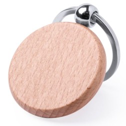 Llavero con plaquita rectangular de madera