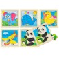 Conjunto de 5 puzles infantiles en madera. Conjunto de 5 puzles infantiles en madera.