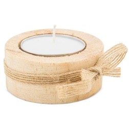 Vela de Madera con lazo de cuerda para eventos