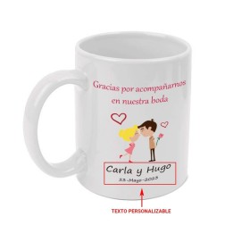Taza personalizada para boda
