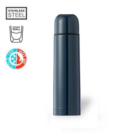 Termo azul marino con Taza en Acabado Brillante