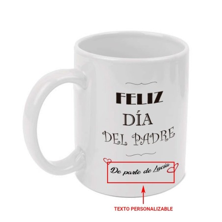 Taza blanca 350 ml personalizable dia del padre